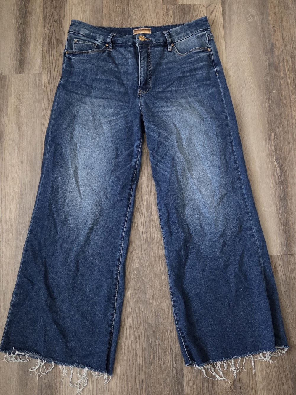 Kut From The Kloth Women’s Sz  10 High Rise Meg Fab Ab Wide Leg Jeans Raw Hem